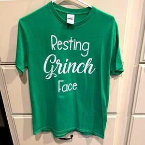 Women’s green short sleeved T-shirt, Christmas theme